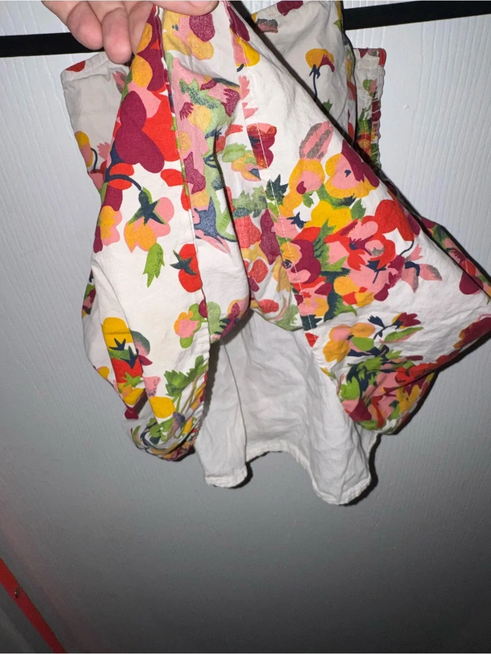 Girls Floral Spaghetti-Strap Dress - Cream with Red, Pink & Yellow Flowers
